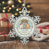 Persoonlijk familiestuk tin sneeuwvlok ornament