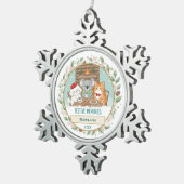 Persoonlijk familiestuk tin sneeuwvlok ornament (Rechts)