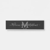 Persoonlijk familiewelkomstbord met monogram voor  deurbordje (Voorkant)