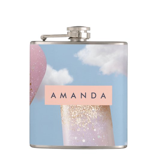 Persoonlijk Fantasievol Glitter Popsicle Patroon Heupfles (Voorkant)