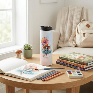 Persoonlijk Fantasievol Heks Watercolor Cadeau Thermosbeker