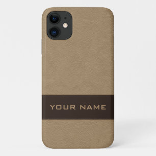 Persoonlijk Faux Beige Leather Case-Mate iPhone Case