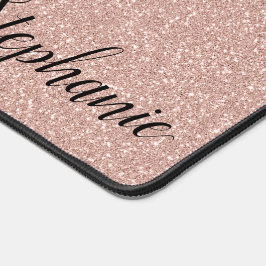 Persoonlijk Faux Roos Gold Glitter Bureaumat (Hoek)