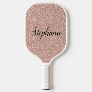 Persoonlijk Faux Roos Gold Glitter Pickleball Paddle