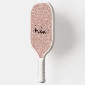 Persoonlijk Faux Roos Gold Glitter Pickleball Paddle (Links)