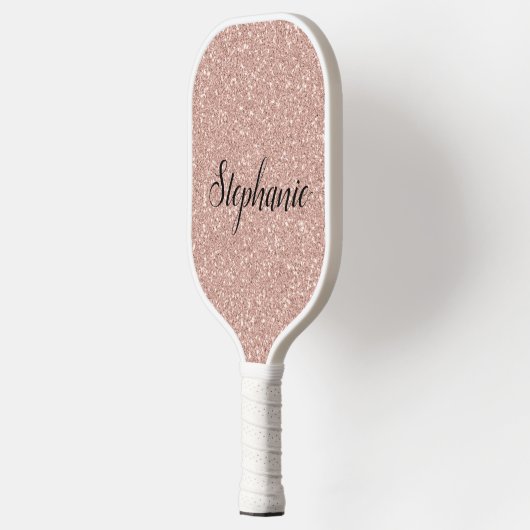 Persoonlijk Faux Roos Gold Glitter Pickleball Paddle (Links)