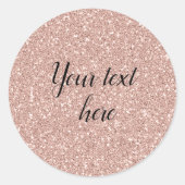 Persoonlijk Faux Roos Gold Glitter Ronde Sticker (Voorkant)