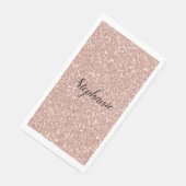 Persoonlijk Faux Roos Gold Glitter Servet (Hoek)