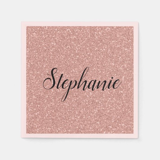 Persoonlijk Faux Roos Gold Glitter Servet (Voorkant)
