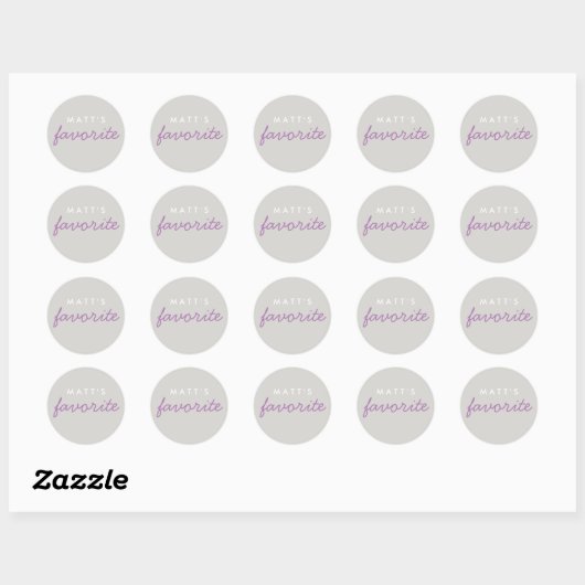 Persoonlijk favoriete lavender Paars grijs Ronde Sticker (Vel)