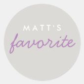 Persoonlijk favoriete lavender Paars grijs Ronde Sticker (Voorkant)