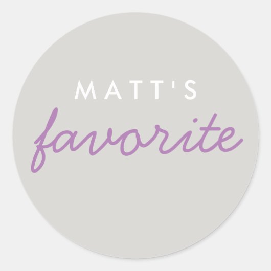 Persoonlijk favoriete lavender Paars grijs Ronde Sticker (Voorkant)