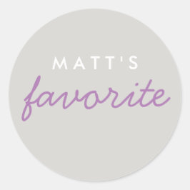 Persoonlijk favoriete lavender Paars grijs Ronde Sticker