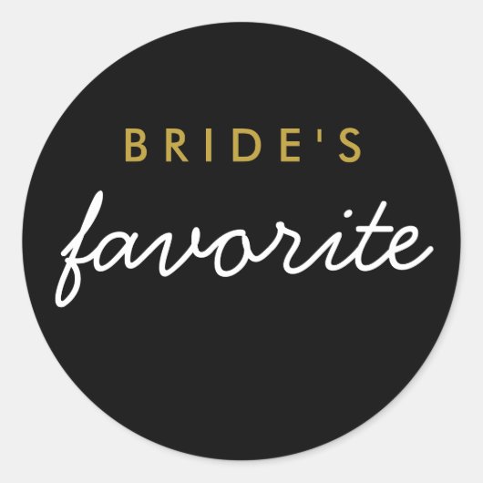 Persoonlijk favoriete ticker Black Gold van Bride Ronde Sticker (Voorkant)
