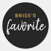 Persoonlijk favoriete ticker Black Gold van Bride Ronde Sticker (Voorkant)