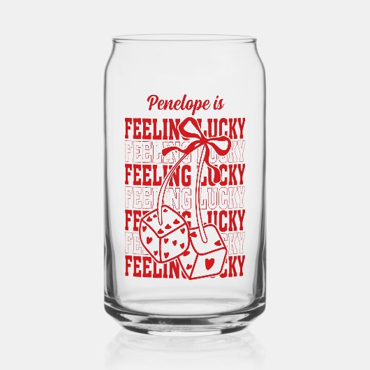 Persoonlijk Feeling Lucky Bruidsfeest Favor Blikvorm Glas (Voorkant)