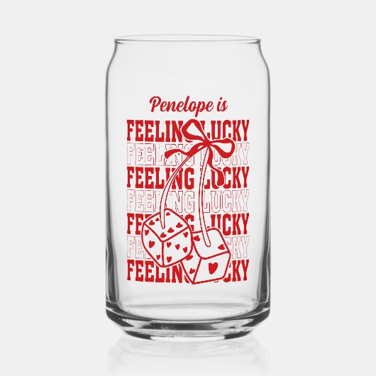 Persoonlijk Feeling Lucky Bruidsmeisje Cadeau Blikvorm Glas (Voorkant)
