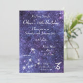 Persoonlijk feest met Capricorn Steenbeeld en ster Kaart (Staand voorkant)