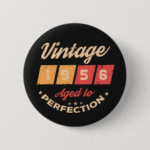 Persoonlijk feest voor 70ste verjaardag in vintage ronde button 5,7 cm