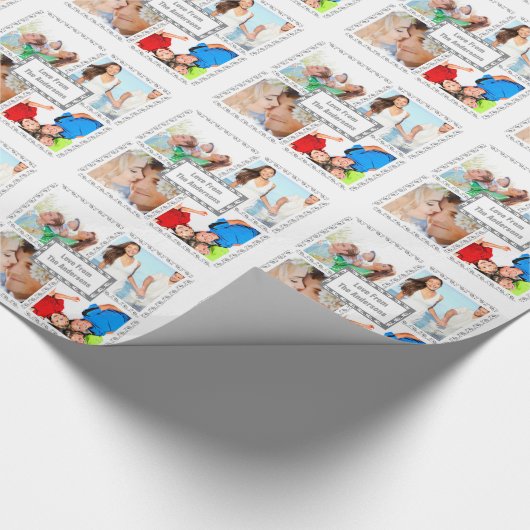 Persoonlijk feestdag fotopapier cadeaupapier (Hoek)