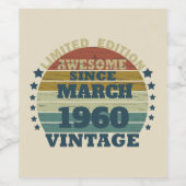 Persoonlijk feestelijk 65e verjaardagsfeest wijn etiket (Enkel label)