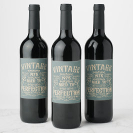 Persoonlijk feestje voor vijftig vintage 50ste ver wijn etiket