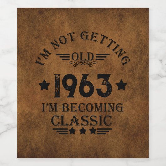 Persoonlijk feestje voor zestig jaar verjaardag in wijn etiket (Enkel label)