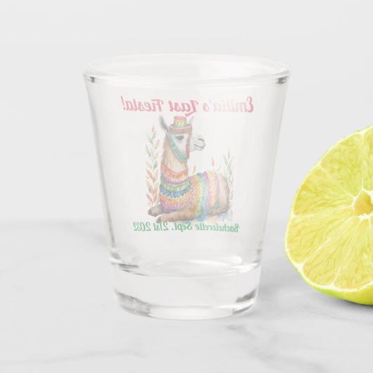 Persoonlijk Fiesta Shotglas Lama Bruidsfeestje Shot Glas (Achterkant)