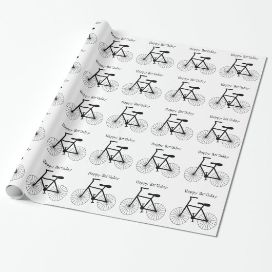 Persoonlijk fietsontwerp cadeaupapier (Uitgerold)