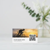 persoonlijk fietstrainer QR Code Visitekaartje (Staand voorkant)