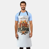 Persoonlijk Fire & Flavor BBQ-schort | Aangepaste  Schort (Gedragen)