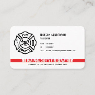 Persoonlijk Firefighter Fire Department Logo Visitekaartje