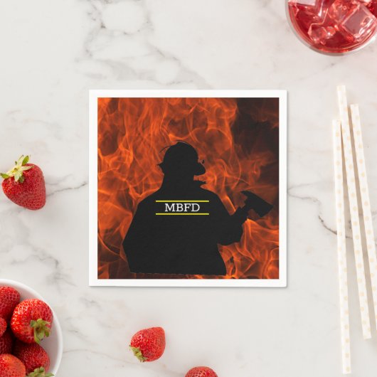 Persoonlijk Firemen en Flames Napkins Servet (Insitu)