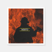 Persoonlijk Firemen en Flames Napkins Servet (Voorkant)