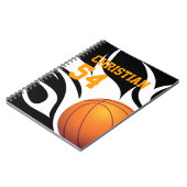 Persoonlijk Flaming Basketball B/W Notitieboek (Linkerzijde)