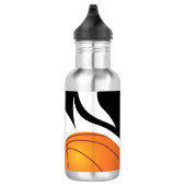 Persoonlijk Flaming Basketball Black en White Waterfles (Rechts)