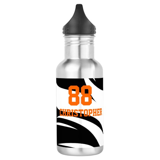 Persoonlijk Flaming Basketball Black en White Waterfles (Links)