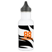 Persoonlijk Flaming Basketball Black en White Waterfles (Links)