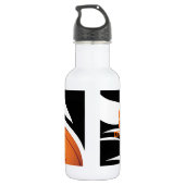 Persoonlijk Flaming Basketball Black en White Waterfles (Achterkant)