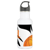 Persoonlijk Flaming Basketball Black en White Waterfles (Voorkant)