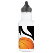 Persoonlijk Flaming Basketball Black en White Waterfles (Rechts)