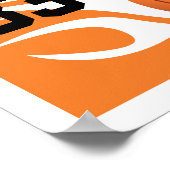 Persoonlijk Flaming Basketball Blue en Oranje Poster (Hoek)