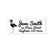 Persoonlijk Flamingo Tropical Island Bird Address Rubberstempel (Afrduk)