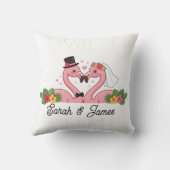 Persoonlijk Flamingo Trouwcadeau TROPISCH Kussen (Achterkant)