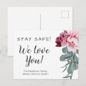 Persoonlijk Floral blijf veilig We houden van je Briefkaart (Voorkant / Achterkant)