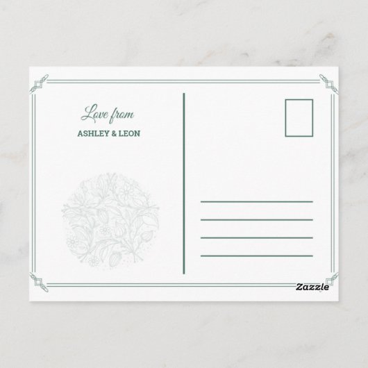 Persoonlijk - Floral Engraving Elegant Hartelijk d Briefkaart (Achterkant)