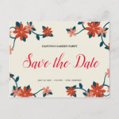 Persoonlijk - Floral Garden Party Save the Date Briefkaart (Voorkant)