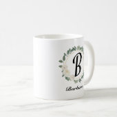 Persoonlijk Floral Monogram met naam Koffiemok (Voorkant rechts)