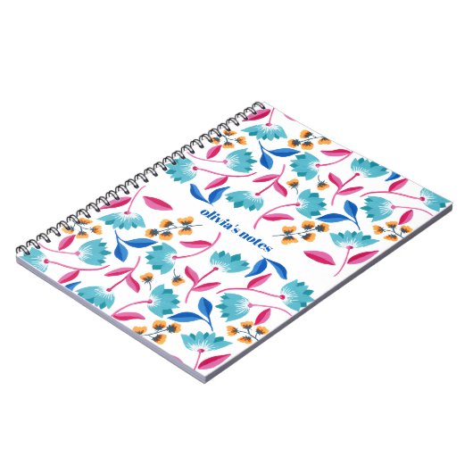 Persoonlijk Floral Patroon voor Folk Art Notitieboek (Linkerzijde)