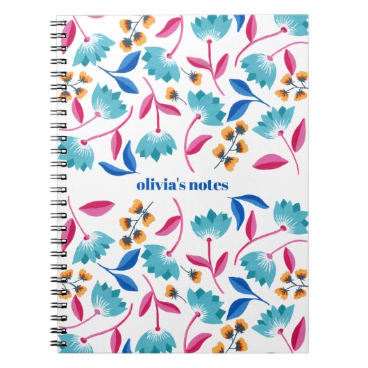 Persoonlijk Floral Patroon voor Folk Art Notitieboek (Voorkant)